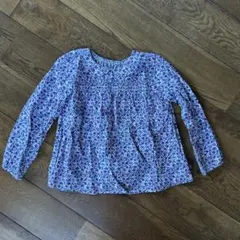 花柄 フリル付き 襟付き 長袖シャツ 110 女の子 子供服