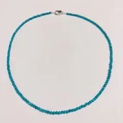 トルコ石 ターコイズ ネックレス 全長約50cm 約3mm珠