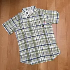 ★ダブルB140★チェック★コットンリネンの半袖シャツ★ミキハウス★