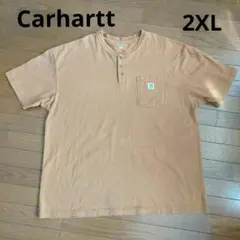 Carhartt カーハート　ヘンリーネック ポケットTシャツ　キャメル　2XL
