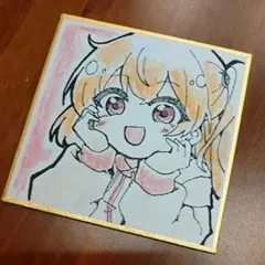 手描きイラスト ミニ色紙（豆色紙） 女の子 - メルカリ