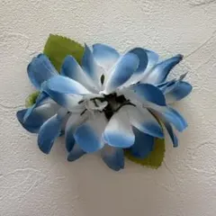 フラダンス　髪飾り　プルメリア ヘアクリップ　ブルー　青