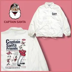 S■ Captain Santa メンズ ナイロンジャケット ロゴ XL 白
