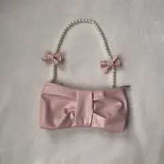 リボン付き ピンク ハンドバッグ