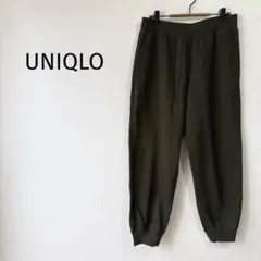 【ユニクロ】スウェットパンツ M 緑 グリーン 無地 ウエスト裾ゴム メンズL