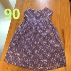 PAIR MANON 紫 花柄 半袖ワンピースのサムネイル