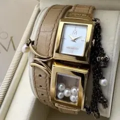 稼働】MIKIMOTO ミキモト ダブルフェイス 本真珠 シェル文字盤 MOP 