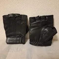 DEGNER レザー ハーフグローブ ブラック Mサイズのサムネイル