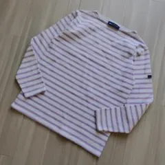 セントジェームス ボーダーシャツ パープル×ホワイト XSサイズ