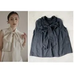 美品✨アニュアンス シアールーバンブラウス ブラック ボウタイ 24SS