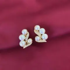 パール イヤリング ゴールド スワロフスキー 華やか 結婚式 パーティー
