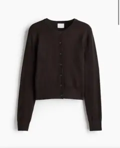 H&M ファインニットカーディガン ダークブラウン