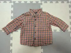 babyGap オレンジ系チェック長袖シャツ 90cm