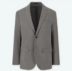 美品 ユニクロ 感動ジャケット（ウルトラライト・ウールライク) グレー L