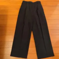 黒 ワイドパンツ ウエストゴム サイドポケット付き