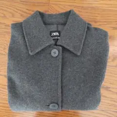 ZARA グレー ピーコート ウール混合