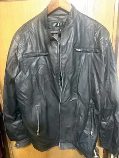 ブラックレザージャケット4XL