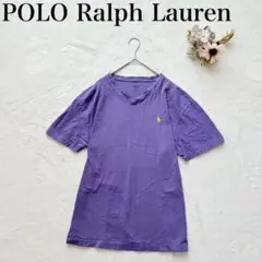 【ポロラルフローレン】半袖Tシャツ（M）Vネック 刺繍ロゴ カジュアル 綿
