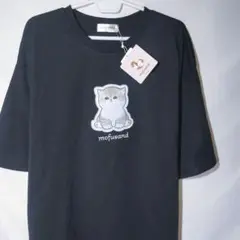 新品 Tシャツ 5L モフサンド 寝そべり ハチワレ 子猫 ワッペン 半袖