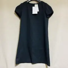 新品　UNIQLO ユニクロ　ポンチパフスリーブドレス　ブラック