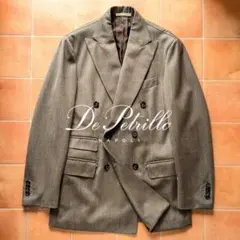 De Petrillo ダブルジャケット カーキ カバートクロス ナポリ 46のサムネイル