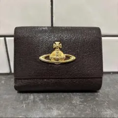 新品 Vivienne Westwood 茶 コーヒー色 大きなオーブ 三つ折り - メルカリ