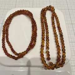 天然琥珀二種　ハンドメイドでお使いください