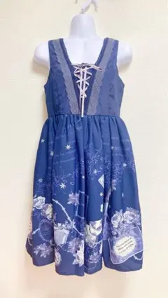axes femme ワンピース　紺　雪　バラ　花