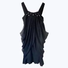 axes femme ビジュー パール シフォン ワンピース ドレス M 黒