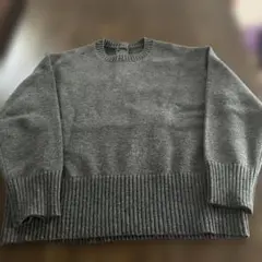 OPAQUE CLIP グレー リブ編み 長袖ニット 40/L