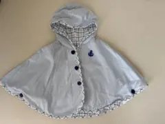 【美品】ミキハウス 70cm - 90cm おでかけポンチョ リバーシブル