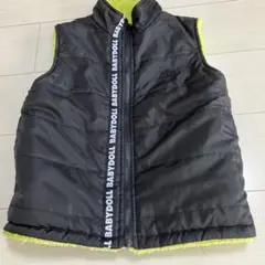 BABYDOLL 黒/黄緑 リバーシブルダウンベスト140