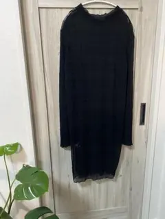 シアー素材 長袖プルオーバー ブラック 4XL 大きめサイズのサムネイル