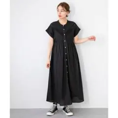 レース切替えエアリーコットンワンピース／アーバンリサーチ サニーレーベル　F 黒