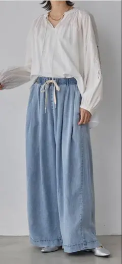 hunch ライトブルー ワイドパンツ　新品未使用