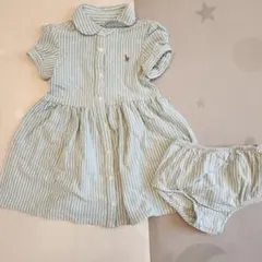 ラルフローレン ベビーワンピース&ブルマセット 85cm ストライプ柄【未使用】