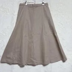 アンタイトル　ベージュ フレアロングスカート　後ろゴム　ワールド　日本製　2