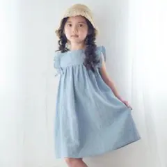アプレレクール サイドリボンワンピース　130 ブルー