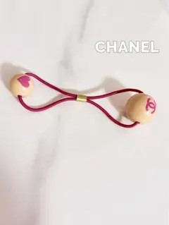 CHANEL ヘアゴム ココマーク ハート ベージュ ピンクのサムネイル