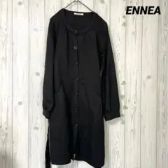 ENNEA エンネア　ひざ丈ワンピース　ウエストリボン付き　長袖　半袖　2way
