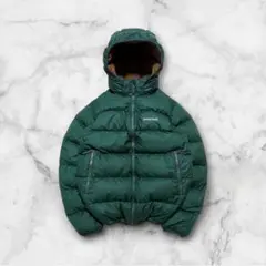 美品 mont-bell down jacket グリーン 短丈 ドローコード