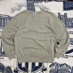 【短丈ラッセルシルエット】90s チャンピオン　メキシコ製　目あり　刺繍　前V