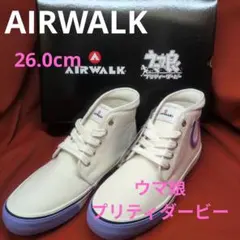 AIRWALK ハイカットスニーカー ホワイト/パープル ウマ娘 26.0cm