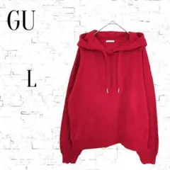 【ジーユー】パーカー　トレーナー　レッド　L