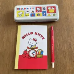 ハローキティ　文具セット　缶ペンケース　ボールペン　メモ　3点セット