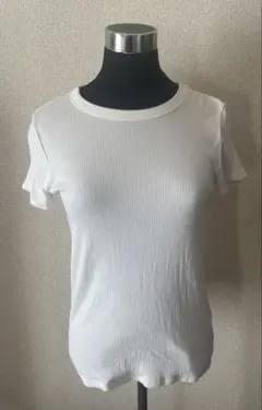 UNIQLO リブTシャツ ホワイト Lサイズのサムネイル