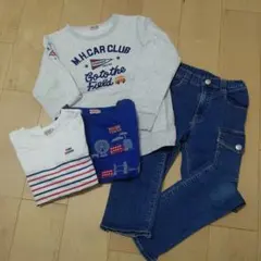 ミキハウス ☆ トレーナー & 長袖Tシャツ 2枚 & ジーンズ 150 セット