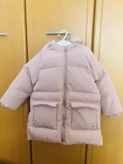 ピンク 中綿コート フード付き