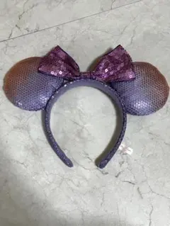 ディズニー カチューシャ ミニー パープル グラデーション スパンコール