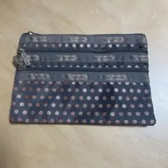LeSportsac ドット柄ポーチ 3ポケット